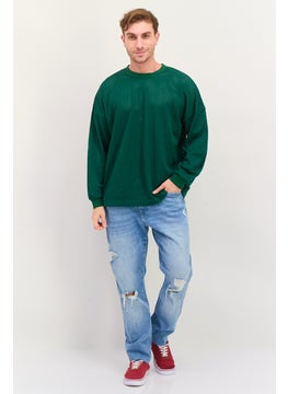Levi's Men Crew Neck Textured Long Sleeves Sweatshirt, Green  - Image 4