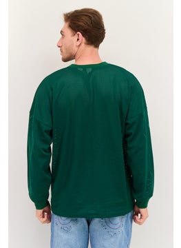 Levi's Men Crew Neck Textured Long Sleeves Sweatshirt, Green  - Image 3