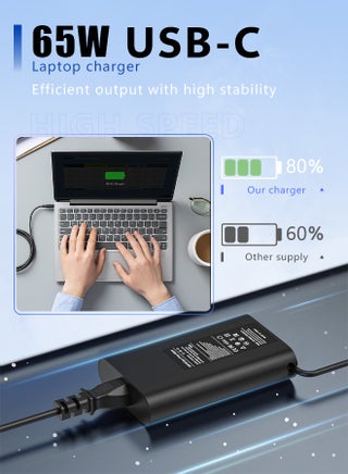 شاحن لابتوب 65 واط USB C، محول طاقة عالمي من النوع C متوافق مع Dell XPS، Lenovo ThinkPad، HP Spectre/EliteBook، Huawei MateBook، ASUS، Acer، Samsung Galaxy والمزيد - view 4