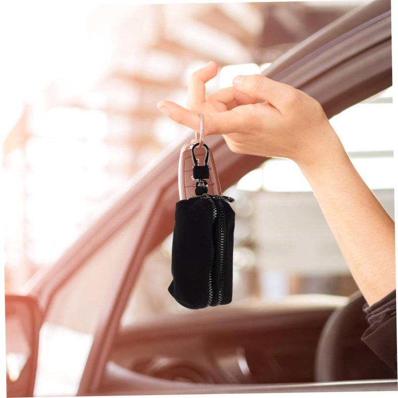 Unisex Zippered Key Case Wallet Pouch Compact Keychain Holder For Car Keys Cards Soft Material Daily Use Travel - Image 4