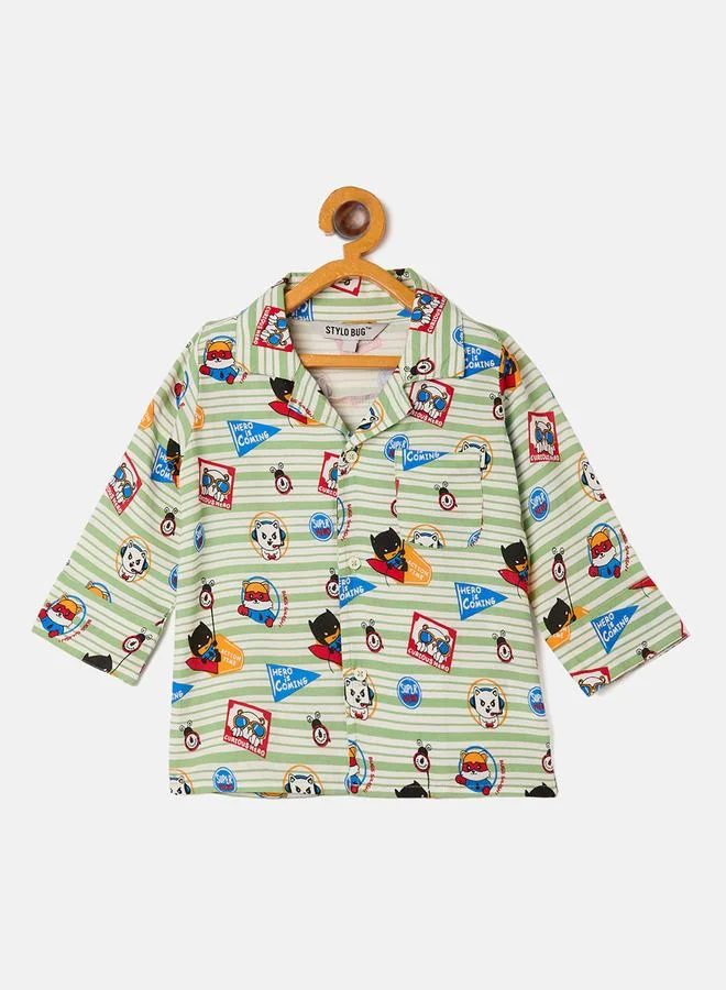 ستايلو بج مجموعة من بنطال بيجاما وقميص رايون بطبعة أبطال خارقين