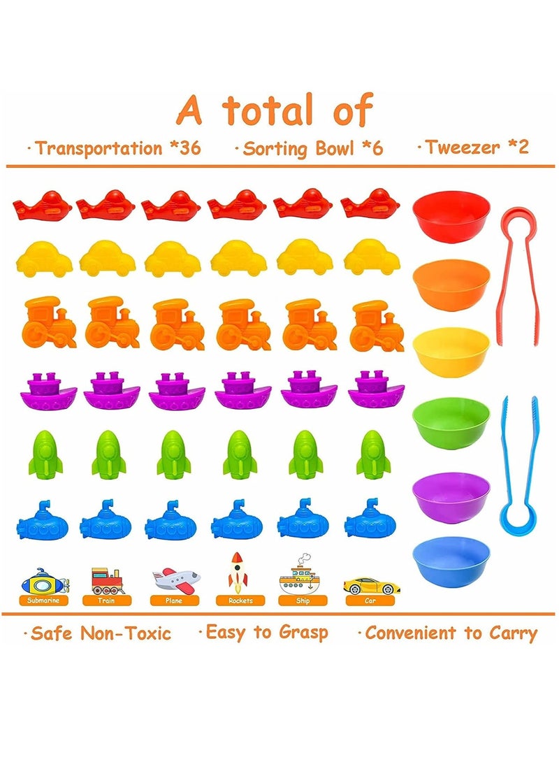 لعبة مطابقة النقل مع أكواب الفرز والأنشطة التعليمية ما قبل المدرسة للعد وفرز الألوان والتعليم الحسي والألعاب المونتيسوري التعليمية للأطفال الذكور والإناث في سن 3-4-5 سنوات. - Image 3