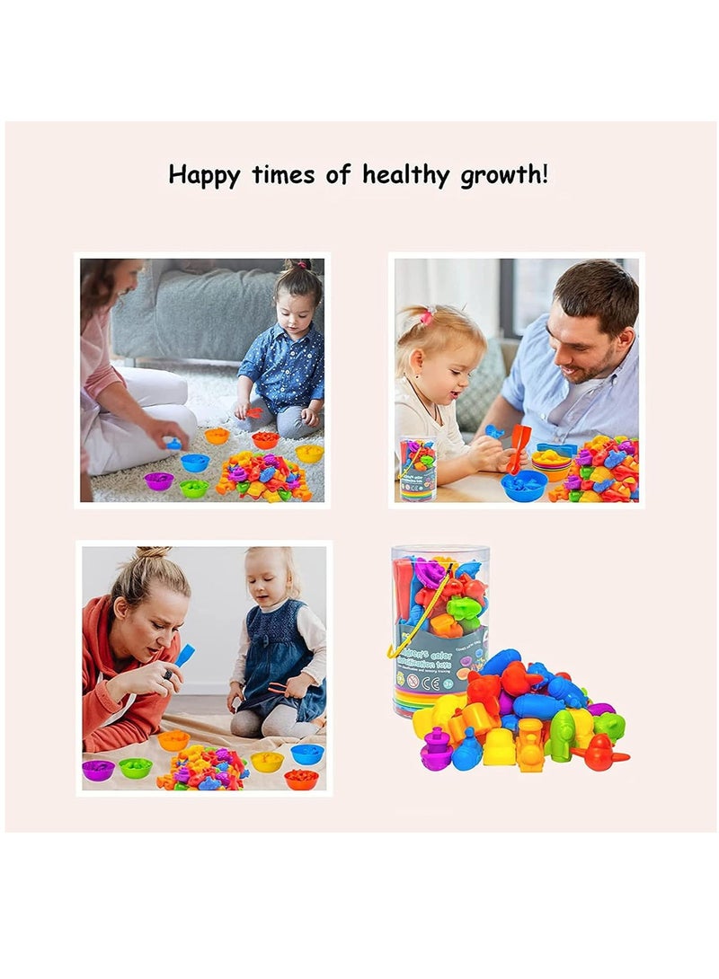 لعبة مطابقة النقل مع أكواب الفرز والأنشطة التعليمية ما قبل المدرسة للعد وفرز الألوان والتعليم الحسي والألعاب المونتيسوري التعليمية للأطفال الذكور والإناث في سن 3-4-5 سنوات. - Image 5