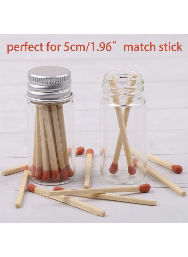 MAXMAU 24 Sets 10ml Glass Vials Small Bottles Mini Tiny Jars with Aluminum Screw Caps Sealed Top Metal Lids Cover Clear Message Sample Bottle Storing Beads Wedding Favors Decorations DIY Crafts - Image 5