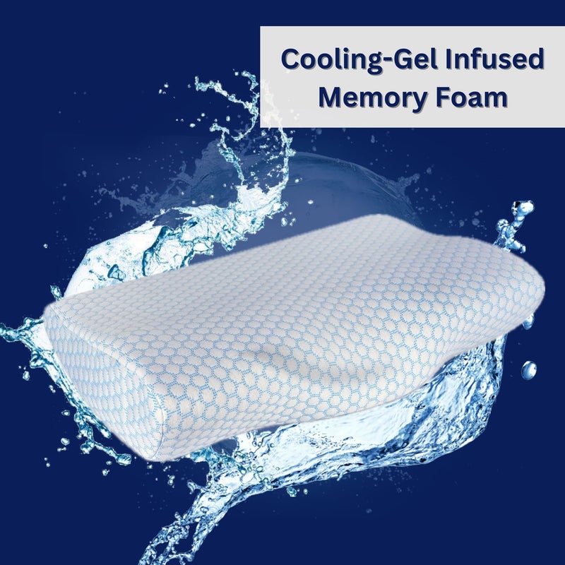 Dormyo Ergo Flakes Butterfly Contour Memory Foam Pillow, Hypoallergenic Orthopedic Neck Pillow, Back Sleepers Designer Outer Cover,Pack of 1 - Image 4