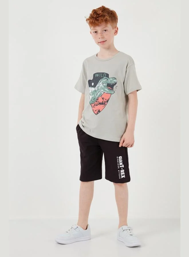 ليلا طقم قطن ليلا رجالي بقصة عادية ورقبة دائرية