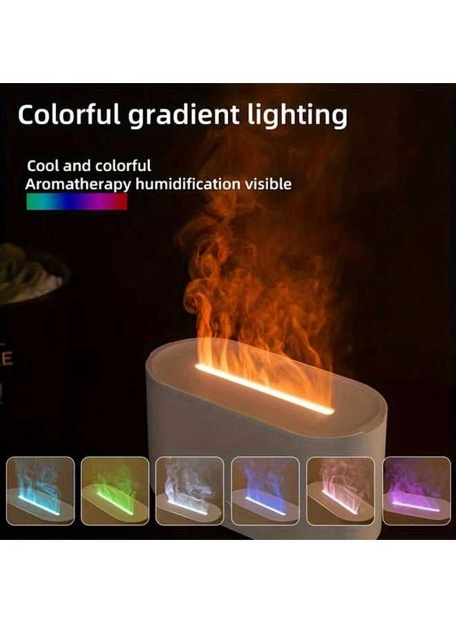 White USB Flame Effect Machine Humidifier Ultra Quiet Auto Shut Off Night Light - Image 1