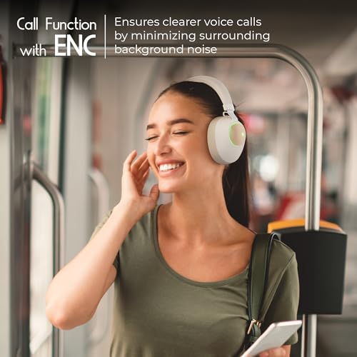 ZEBRONICS Duke (2026 Upgrade) Wireless Headphone, BT v5.3, Upto 60 hrs Playback, 40mm Drivers, Deep Bass, ENC, Gaming Mode, Dual Pairing, LED Lights, Media/Volume Control, Call Function (LightBeige) - Image 5