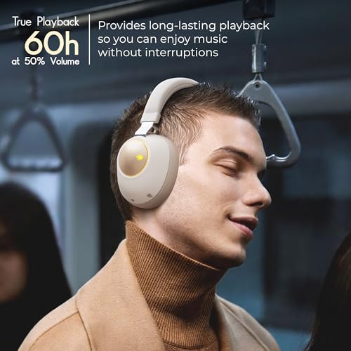 ZEBRONICS Duke (2026 Upgrade) Wireless Headphone, BT v5.3, Upto 60 hrs Playback, 40mm Drivers, Deep Bass, ENC, Gaming Mode, Dual Pairing, LED Lights, Media/Volume Control, Call Function (LightBeige) - Image 4