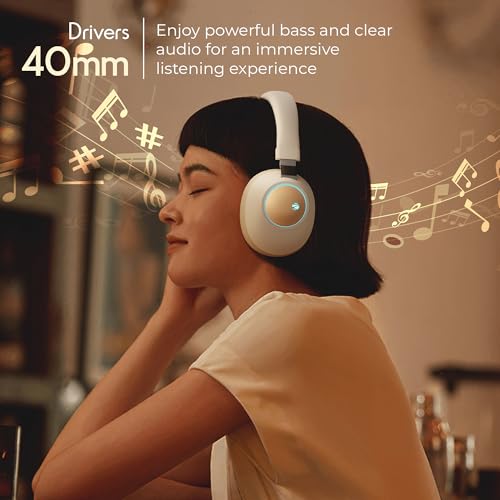 ZEBRONICS Duke (2026 Upgrade) Wireless Headphone, BT v5.3, Upto 60 hrs Playback, 40mm Drivers, Deep Bass, ENC, Gaming Mode, Dual Pairing, LED Lights, Media/Volume Control, Call Function (LightBeige) - Image 3