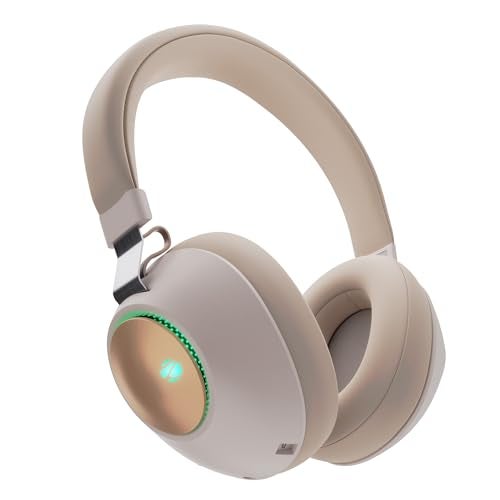 ZEBRONICS Duke (2026 Upgrade) Wireless Headphone, BT v5.3, Upto 60 hrs Playback, 40mm Drivers, Deep Bass, ENC, Gaming Mode, Dual Pairing, LED Lights, Media/Volume Control, Call Function (LightBeige) - Image 1