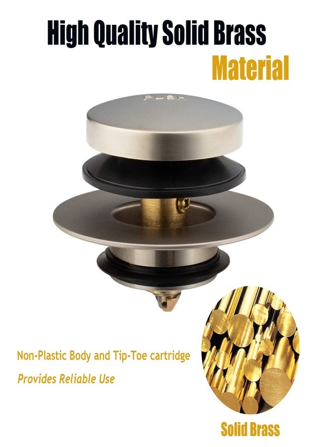 Artiwell Universal Tip Toe Bath Drain Stopper and Cover, Bathtub Drain Stopper, Replaces Lift and Turn, Tip-Toe and Trip Lever drains for Tub, EZ Installation and Clearing (Brushed Nickel) - Image 5