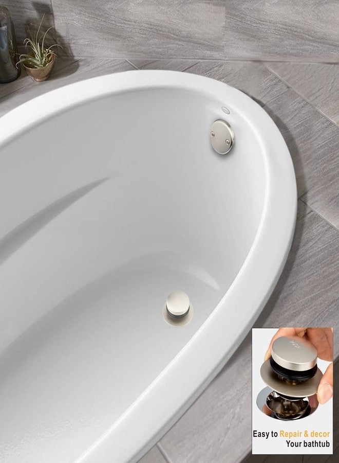 Artiwell Universal Tip Toe Bath Drain Stopper and Cover, Bathtub Drain Stopper, Replaces Lift and Turn, Tip-Toe and Trip Lever drains for Tub, EZ Installation and Clearing (Brushed Nickel) - Image 3