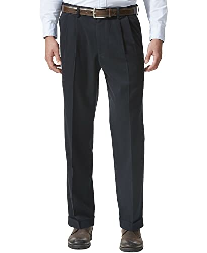 Dockers Men's Relaxed Fit Comfort Khaki Pants-Pleated, Dockers Navy, 38W x 30L - Image 2