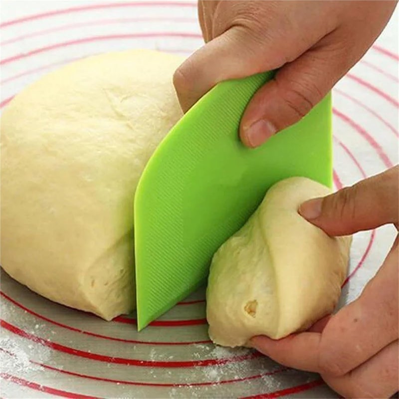 Dough Scraper 7pcs Dough Scraper Plastic Weight Cutter Cookie Fondant Bread Pizza Tools Spatula for Cake Butter Pastry and Bakery Kitchen Utensils For Cooking Baking Scraping - Image 3