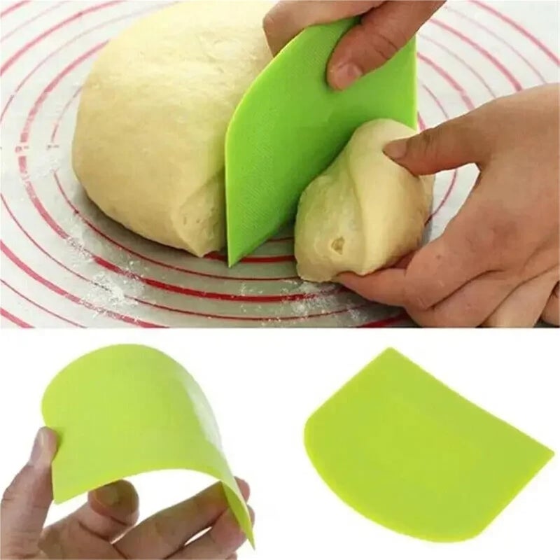 Dough Scraper 7pcs Dough Scraper Plastic Weight Cutter Cookie Fondant Bread Pizza Tools Spatula for Cake Butter Pastry and Bakery Kitchen Utensils For Cooking Baking Scraping - Image 2