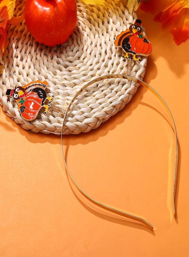 boderier Thanksgiving Turkey Headband Head Bopper for Women Girls Thanksgiving Costume Party Hairband Headdress Autumn Fall Hair Accessories - Image 2