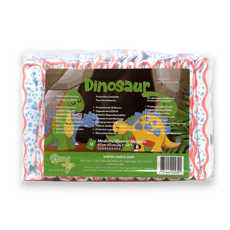 Rearz - Dinosaur - MEGA Adult Diapers 8500ml (12 Pack) (Medium) - Image 1