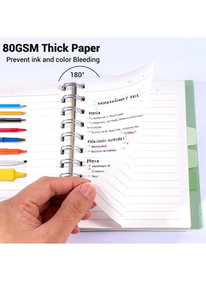 Flying Eagle 4 PCS Small 5 Subject Notebook 4"x6" Cute Spiral Notebook 208 Pages College Ruled Waterproof Cover Colorful Dividers Writable Tabs Note Taking for School Work - Image 5
