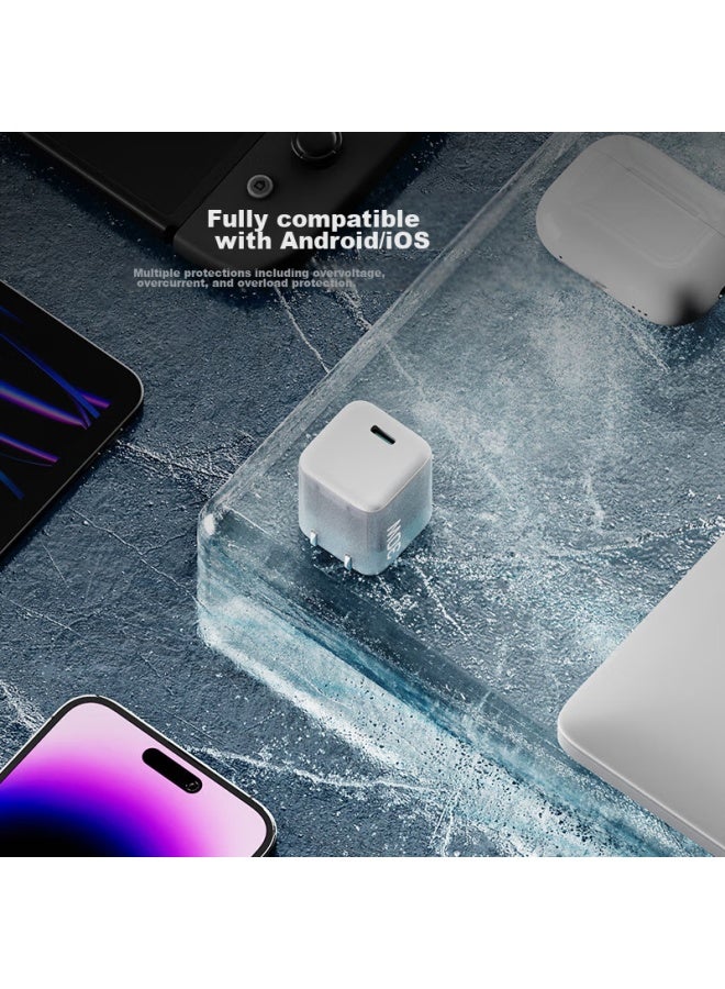 Cuktech Kuotai Ke Apple Charger, 30w Gallium Nitride Fast Charging Head, Compatible With Iphone 16/15 Pro Max, Ipad Tablet, Type-c Charger Plug, White Transparent - Image 2