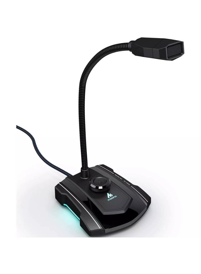 Maono AU-GM30 USB Computer Microphone  Omnidirectional Gooseneck Condenser with Mute Button, Gain Adjustment and Headphone Jack  - Image 1