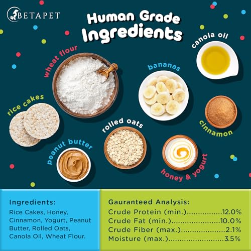BETAPET Dog Birthday Cake for Dogs to Eat - Rice Cake Based Dessert Made with Dog Birthday Treats and Human Grade Ingredients Gift for Puppy (5"x5"x5", Tri-Color) - Image 3