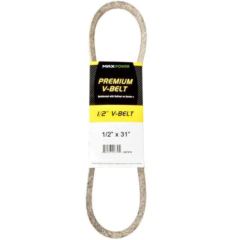 Maxpower 347474 Premium Belt Reinforced with Kevlar Fiber Cords 12 x 31