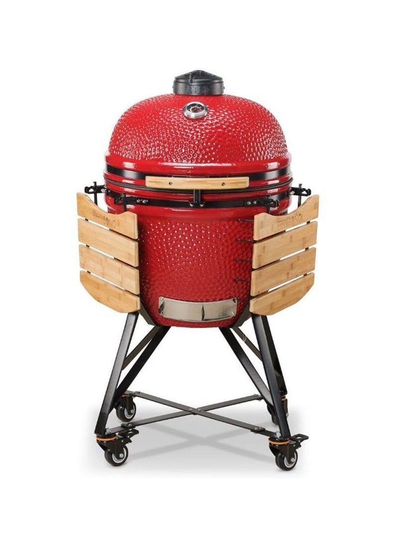 Kamado BONO Grande 23" Red – Large Premium Ceramic Charcoal Grill & Smoker for Outdoor BBQ, Garden & Patio | High-Capacity Kamado Grill Oven Smoker | Durable, Stylish & Perfect for Family Gatherings & Parties - Image 2