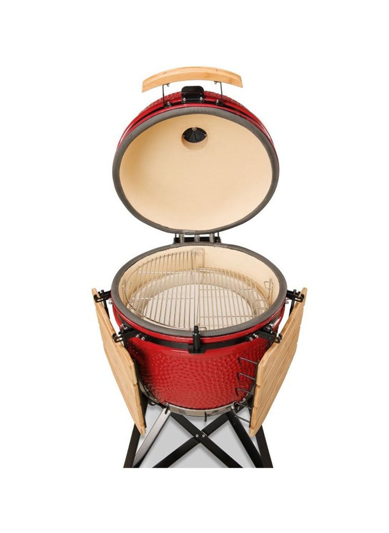 Kamado BONO Grande 23" Red – Large Premium Ceramic Charcoal Grill & Smoker for Outdoor BBQ, Garden & Patio | High-Capacity Kamado Grill Oven Smoker | Durable, Stylish & Perfect for Family Gatherings & Parties - Image 4