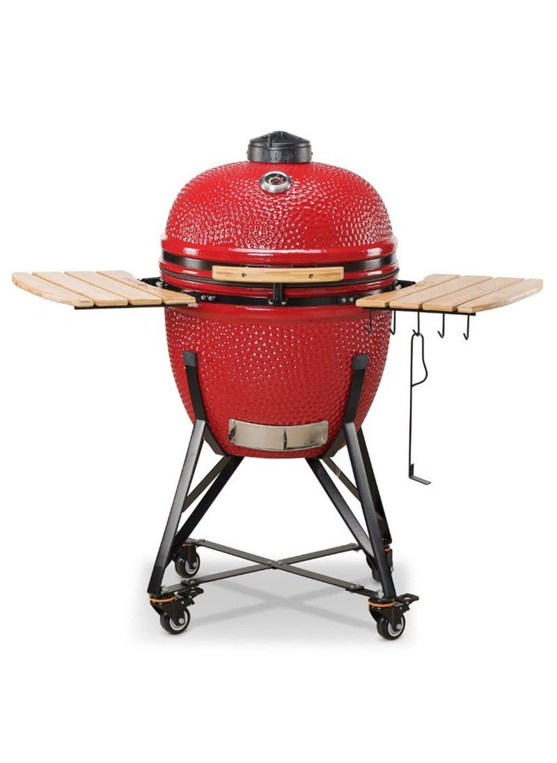 Kamado BONO Grande 23" Red – Large Premium Ceramic Charcoal Grill & Smoker for Outdoor BBQ, Garden & Patio | High-Capacity Kamado Grill Oven Smoker | Durable, Stylish & Perfect for Family Gatherings & Parties - Image 1