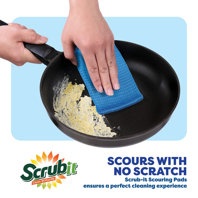 SCRUBIT Multi-Purpose Dish Scrub Sponge, Non Scratch Scouring Pads, Cleaning Sponges for pots, Dishes, & Non-Stick Cookware - Pot Scrubber Sponges for Kitchen & Bathroom - 12 Pack Dish Sponge - Blue - Image 2