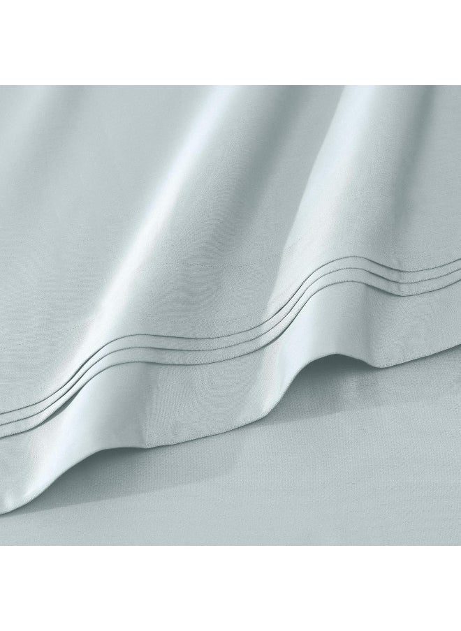 Superior - SUPERIOR Egyptian Cotton 1000 Thread Count Extra Deep Pocket Sheet Set, Includes 1 Fully Elasticized Fitted Sheet, 1 Flat Sheet, 2 Pillowcases, Bedding Essentials Decor, California King, Baby Blue - Image 1