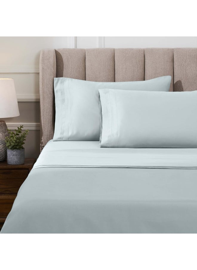 Superior - SUPERIOR Egyptian Cotton 1000 Thread Count Extra Deep Pocket Sheet Set, Includes 1 Fully Elasticized Fitted Sheet, 1 Flat Sheet, 2 Pillowcases, Bedding Essentials Decor, California King, Baby Blue - Image 1