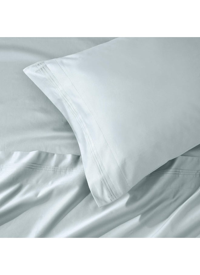 Superior - SUPERIOR Egyptian Cotton 1000 Thread Count Extra Deep Pocket Sheet Set, Includes 1 Fully Elasticized Fitted Sheet, 1 Flat Sheet, 2 Pillowcases, Bedding Essentials Decor, California King, Baby Blue - Image 1