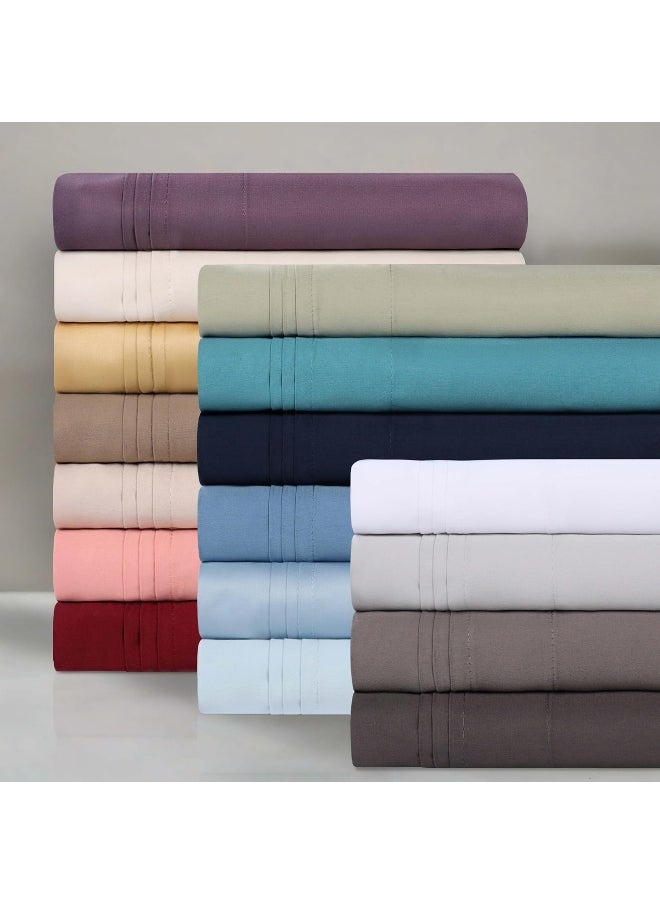 Superior - SUPERIOR Egyptian Cotton 1000 Thread Count Extra Deep Pocket Sheet Set, Includes 1 Fully Elasticized Fitted Sheet, 1 Flat Sheet, 2 Pillowcases, Bedding Essentials Decor, California King, Baby Blue - Image 1