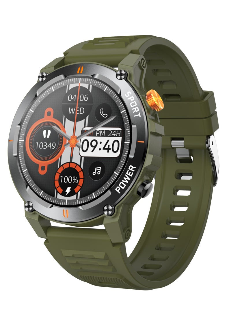 Smart Watch, Always On Display Bluetooth Call Waterproof Fitness Watch Compatible with Android iOS Green - Image 1