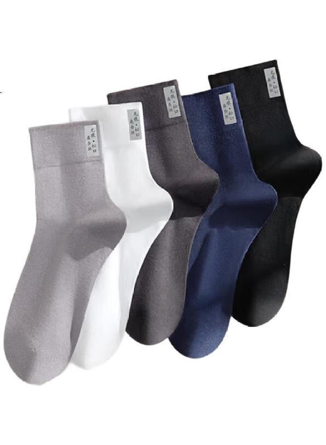 Madallo 60S Mulberry Silk 5 Pairs Men'S Mid-Calf Socks Summer Thin Sports Solid Color High-End Business Anti-Odor Men'S Socks - Image 3