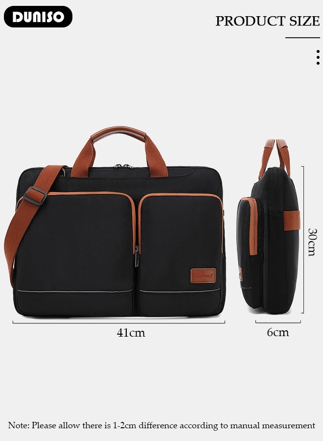Laptop Bag Briefcase 15.6 Inch Computer Bag Laptop Case for Men Women 360° Protective Laptop Shoulder Bag with Strap Large Capacity Lightweight Protective Sleeve for Laptop Computer Cases with Reflective strip Messenger Bag for Travel Business School