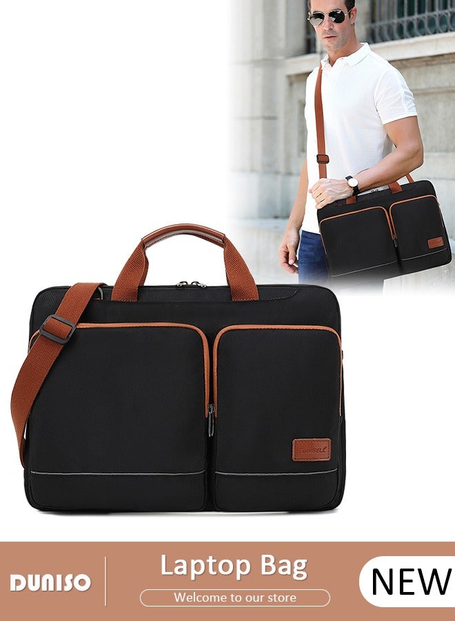 Laptop Bag Briefcase 15.6 Inch Computer Bag Laptop Case for Men Women 360° Protective Laptop Shoulder Bag with Strap Large Capacity Lightweight Protective Sleeve for Laptop Computer Cases with Reflective strip Messenger Bag for Travel Business School