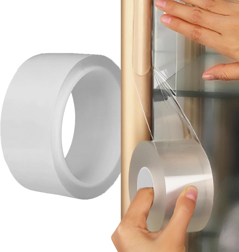 لينجي Transparent Window Weather Sealing Tape, 10m Clear Weather Stripping Seal Tape, Transparent Adhesive Insulation for Blocking Drafts, Cold Air, Dust, and Rain - Image 1