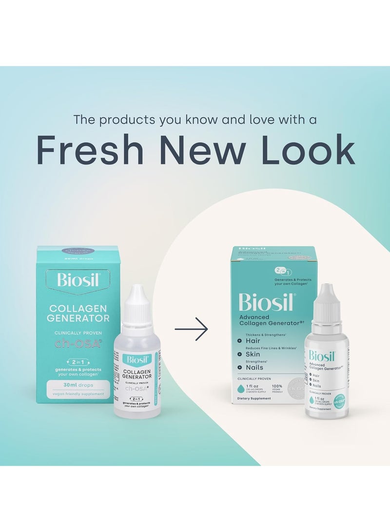 بيوسيل مُولِّد الكولاجين من Biosil - قطرات 1 أونصة سائلة - مع مُركَّب ch-OSA الحاصل على براءة اختراع - يُولِّد ويحمي الكولاجين الخاص بك - خالٍ من الكائنات المُعَدَّلة وراثيًا - إمداد لمدة 60 يومًا - Image 2