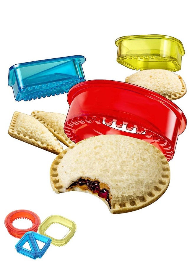 Sweet Life Sandwich Cutter and Sealer, uncrustable Sandwich Maker, Sandwich Cutter for Kids, 4 Sets Bento Sandwich Cutter for Kids Bento Box, Round Heart Star, Sandwich Decruster Press Mold  - Image 1