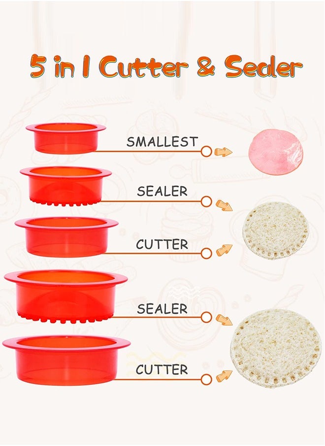 Sweet Life Sandwich Cutter and Sealer, uncrustable Sandwich Maker, Sandwich Cutter for Kids, 4 Sets Bento Sandwich Cutter for Kids Bento Box, Round Heart Star, Sandwich Decruster Press Mold  - Image 2
