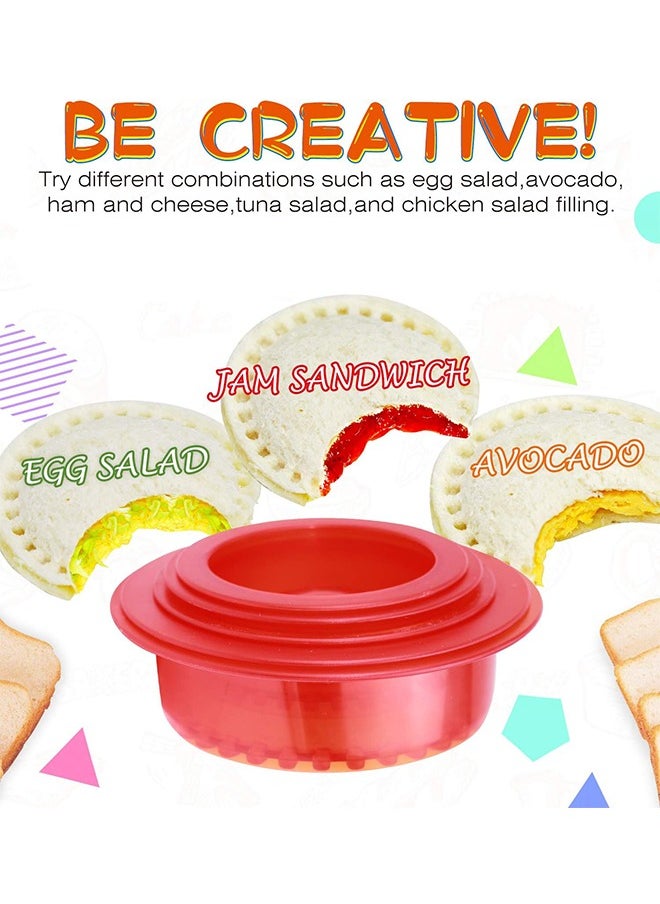 Sweet Life Sandwich Cutter and Sealer, uncrustable Sandwich Maker, Sandwich Cutter for Kids, 4 Sets Bento Sandwich Cutter for Kids Bento Box, Round Heart Star, Sandwich Decruster Press Mold  - Image 5