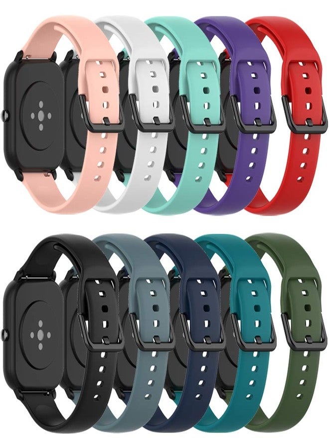 QGHXO سوار بديل من QGHXO لساعات Amazfit GTS 4/4 Mini/3/2/2e/ GTR Mini/GTR 42mm/Active، سوار بديل من السيليكون الناعم لساعات Amazfit Bip 3/3 Pro/U Pro/S lite/Lite/S/U - Image 1