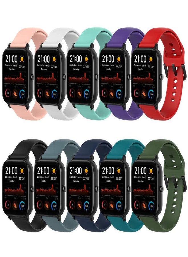 QGHXO سوار بديل من QGHXO لساعات Amazfit GTS 4/4 Mini/3/2/2e/ GTR Mini/GTR 42mm/Active، سوار بديل من السيليكون الناعم لساعات Amazfit Bip 3/3 Pro/U Pro/S lite/Lite/S/U - Image 2