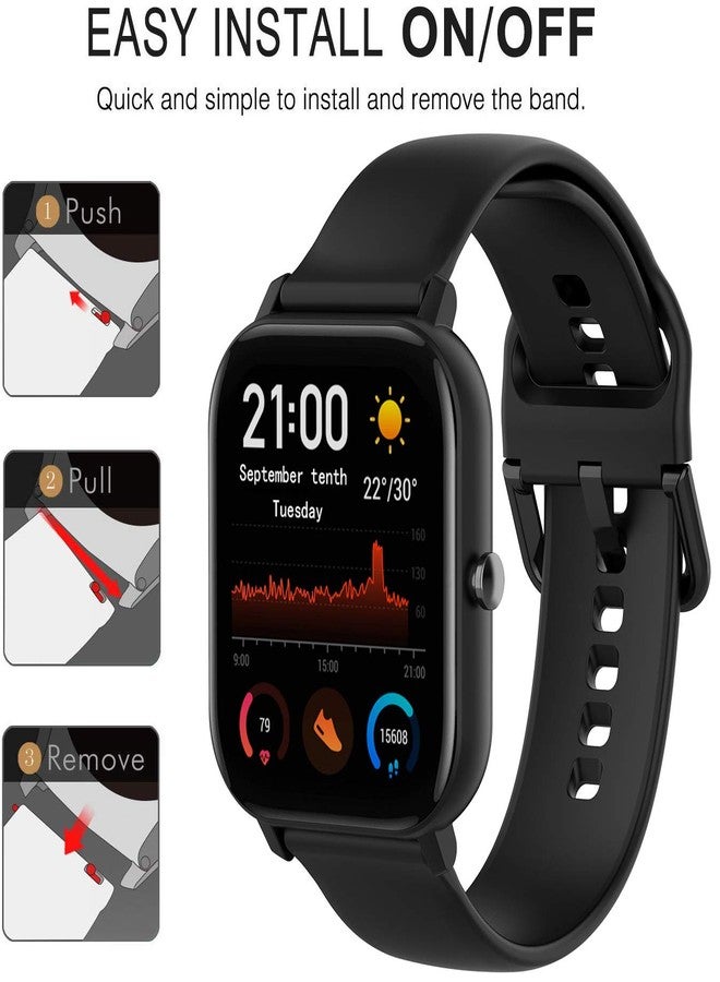 QGHXO سوار بديل من QGHXO لساعات Amazfit GTS 4/4 Mini/3/2/2e/ GTR Mini/GTR 42mm/Active، سوار بديل من السيليكون الناعم لساعات Amazfit Bip 3/3 Pro/U Pro/S lite/Lite/S/U - Image 5