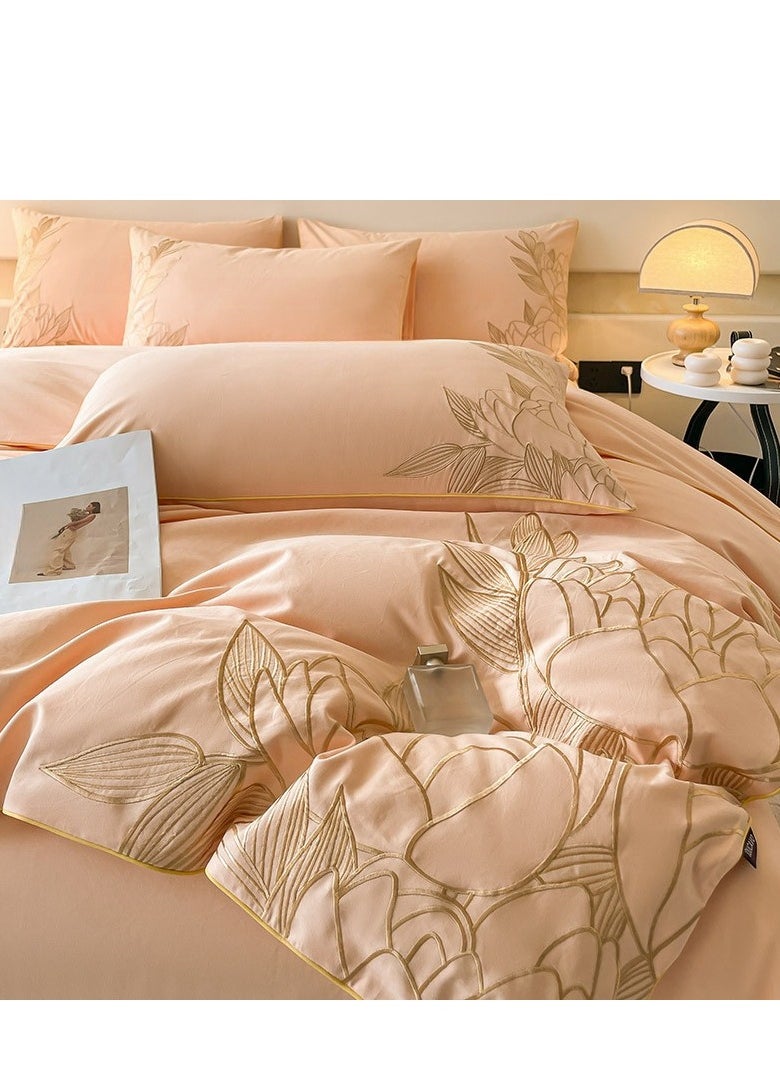 Generic Bed Sheet Style — French High-End  Pure Cotton Embroidered Bedding Four Piece Set  - Image 1