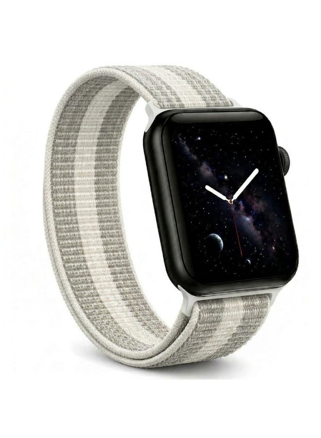 CATANES Breathable Nylon Sport Loop Band Compatible with Apple Watch 44mm 45mm 46mm 49mm for Women Men, iWatch Wrist Straps for Ultra 3 2, Se, Series 11 10 9 8 7 - anchor grey - Image 1