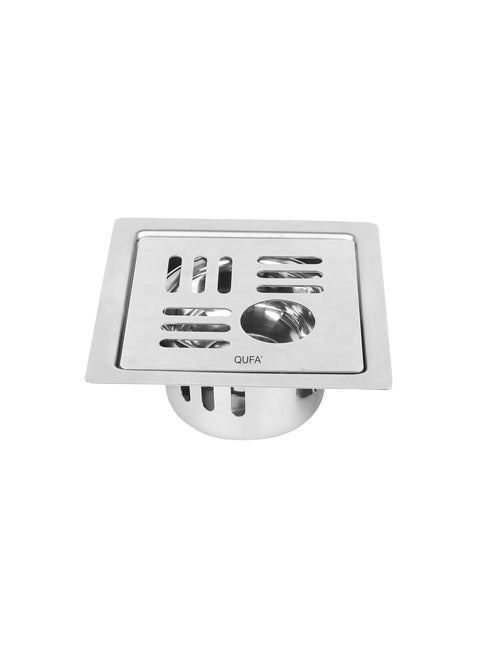 QUFA Floor Drain 304Grade Stainless Steel Drain Jali 2 Types of inches Floor Drainer with Cockroach Trap Adison 6X6 INCH